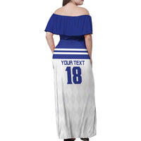 Custom Nicaragua Football Family Matching Off Shoulder Maxi Dress and Hawaiian Shirt La Azul y Blanco - Wonder Print Shop