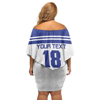 Custom Nicaragua Football Family Matching Off Shoulder Short Dress and Hawaiian Shirt La Azul y Blanco - Wonder Print Shop