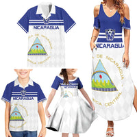 Custom Nicaragua Football Family Matching Summer Maxi Dress and Hawaiian Shirt La Azul y Blanco - Wonder Print Shop