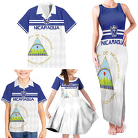 Custom Nicaragua Football Family Matching Tank Maxi Dress and Hawaiian Shirt La Azul y Blanco - Wonder Print Shop