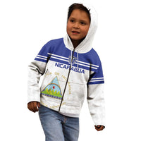 Custom Nicaragua Football Kid Hoodie La Azul y Blanco - Wonder Print Shop