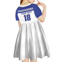Custom Nicaragua Football Kid Short Sleeve Dress La Azul y Blanco - Wonder Print Shop