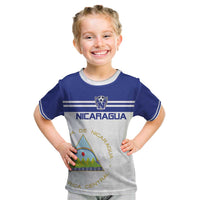 Custom Nicaragua Football Kid T Shirt La Azul y Blanco - Wonder Print Shop