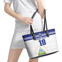 Custom Nicaragua Football Leather Tote Bag La Azul y Blanco - Wonder Print Shop
