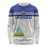 Custom Nicaragua Football Long Sleeve Shirt La Azul y Blanco - Wonder Print Shop