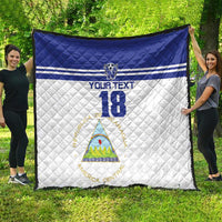 Custom Nicaragua Football Quilt La Azul y Blanco - Wonder Print Shop
