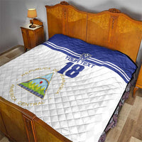 Custom Nicaragua Football Quilt La Azul y Blanco - Wonder Print Shop