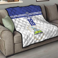 Custom Nicaragua Football Quilt La Azul y Blanco - Wonder Print Shop