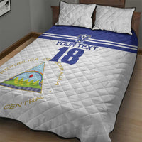Custom Nicaragua Football Quilt Bed Set La Azul y Blanco - Wonder Print Shop
