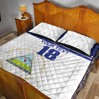 Custom Nicaragua Football Quilt Bed Set La Azul y Blanco - Wonder Print Shop