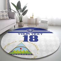 Custom Nicaragua Football Round Carpet La Azul y Blanco - Wonder Print Shop