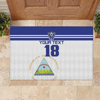 Custom Nicaragua Football Rubber Doormat La Azul y Blanco - Wonder Print Shop