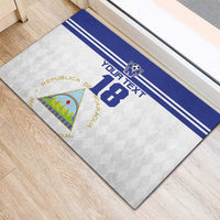 Custom Nicaragua Football Rubber Doormat La Azul y Blanco - Wonder Print Shop