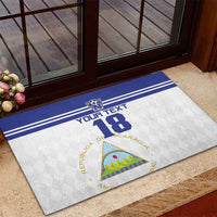 Custom Nicaragua Football Rubber Doormat La Azul y Blanco - Wonder Print Shop