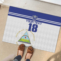 Custom Nicaragua Football Rubber Doormat La Azul y Blanco - Wonder Print Shop