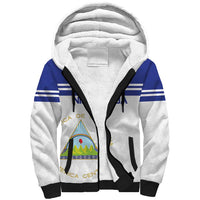 Custom Nicaragua Football Sherpa Hoodie La Azul y Blanco - Wonder Print Shop