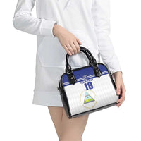 Custom Nicaragua Football Shoulder Handbag La Azul y Blanco - Wonder Print Shop