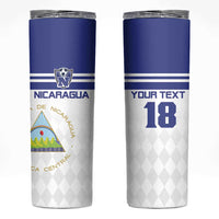 Custom Nicaragua Football Skinny Tumbler La Azul y Blanco - Wonder Print Shop