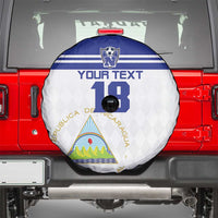 Custom Nicaragua Football Spare Tire Cover La Azul y Blanco - Wonder Print Shop