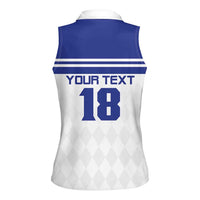 Custom Nicaragua Football Women Sleeveless Polo Shirt La Azul y Blanco - Wonder Print Shop