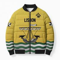 Personalized Lisbon Portugal Bomber Puffer Jacket Flag Style - Wonder Print Shop
