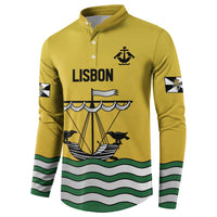 Personalized Lisbon Portugal Button Sweatshirt Flag Style - Wonder Print Shop