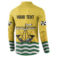 Personalized Lisbon Portugal Button Sweatshirt Flag Style - Wonder Print Shop