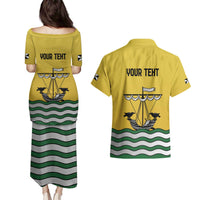 Personalized Lisbon Portugal Couples Matching Puletasi and Hawaiian Shirt Flag Style - Wonder Print Shop