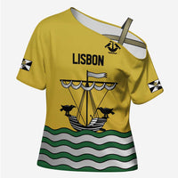 Personalized Lisbon Portugal Cross Shoulder Shirt Flag Style - Wonder Print Shop