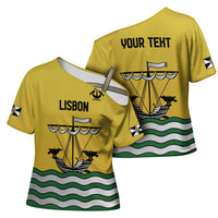 Personalized Lisbon Portugal Cross Shoulder Shirt Flag Style - Wonder Print Shop
