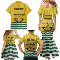 Personalized Lisbon Portugal Family Matching Mermaid Dress and Hawaiian Shirt Flag Style - Wonder Print Shop