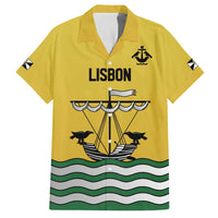 Personalized Lisbon Portugal Family Matching Off The Shoulder Long Sleeve Dress and Hawaiian Shirt Flag Style - Wonder Print Shop