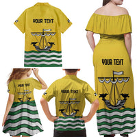 Personalized Lisbon Portugal Family Matching Off Shoulder Maxi Dress and Hawaiian Shirt Flag Style - Wonder Print Shop