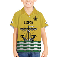 Personalized Lisbon Portugal Family Matching Short Sleeve Bodycon Dress and Hawaiian Shirt Flag Style - Wonder Print Shop