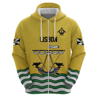 Personalized Lisbon Portugal Hoodie Flag Style - Wonder Print Shop
