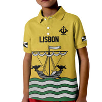 Personalized Lisbon Portugal Kid Polo Shirt Flag Style - Wonder Print Shop