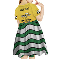 Personalized Lisbon Portugal Kid Short Sleeve Dress Flag Style - Wonder Print Shop