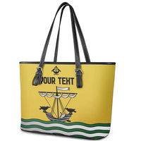 Personalized Lisbon Portugal Leather Tote Bag Flag Style - Wonder Print Shop