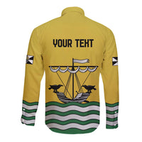 Personalized Lisbon Portugal Long Sleeve Button Shirt Flag Style - Wonder Print Shop