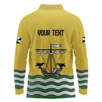 Personalized Lisbon Portugal Long Sleeve Polo Shirt Flag Style - Wonder Print Shop