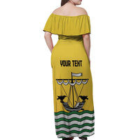 Personalized Lisbon Portugal Off Shoulder Maxi Dress Flag Style - Wonder Print Shop