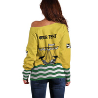 Personalized Lisbon Portugal Off Shoulder Sweater Flag Style - Wonder Print Shop