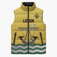 Personalized Lisbon Portugal Sleeveless Puffer Jacket Flag Style - Wonder Print Shop