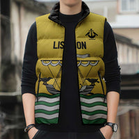 Personalized Lisbon Portugal Sleeveless Puffer Jacket Flag Style - Wonder Print Shop
