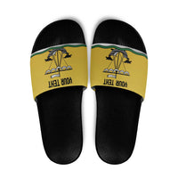 Personalized Lisbon Portugal Slide Sandals Flag Style - Wonder Print Shop