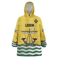 Personalized Lisbon Portugal Wearable Blanket Hoodie Flag Style - Wonder Print Shop