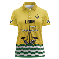 Personalized Lisbon Portugal Women Polo Shirt Flag Style - Wonder Print Shop