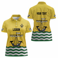 Personalized Lisbon Portugal Women Polo Shirt Flag Style - Wonder Print Shop