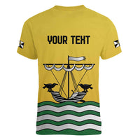 Personalized Lisbon Portugal Women V-Neck T-Shirt Flag Style - Wonder Print Shop