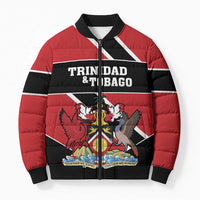 Custom Trinidad and Tobago Bomber Puffer Jacket Together We Aspire Together We Achieve - Wonder Print Shop